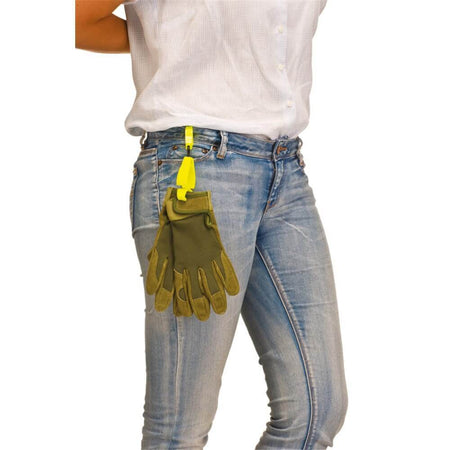 Yellow plastic glove clip