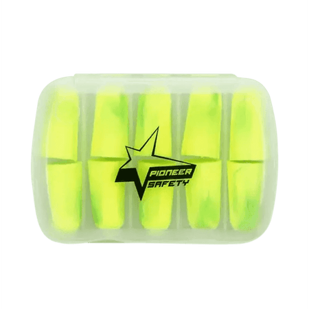 5pce 38db Green PU foam tapered uncorded earplugs