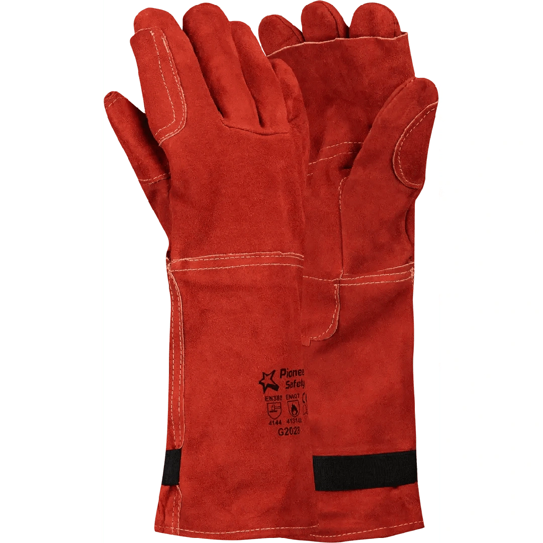 Heat resistant 8'' cuff foam Kevlar stitch leather welding gloves Burn-Lv4