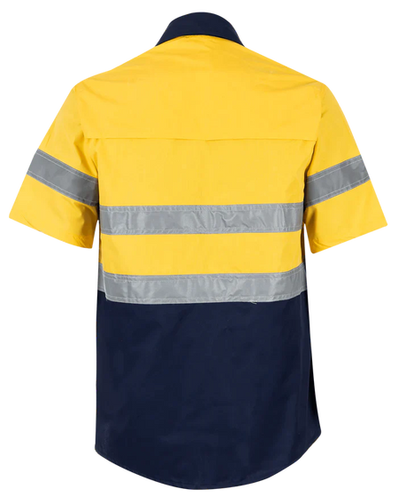 Reflective Hi-Vis Yellow + navy 2-tone short sleeve T-shirts