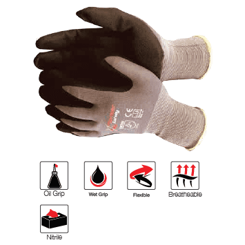 Flex Optima nitrile lycra nylon gloves Abrasion-Lv3