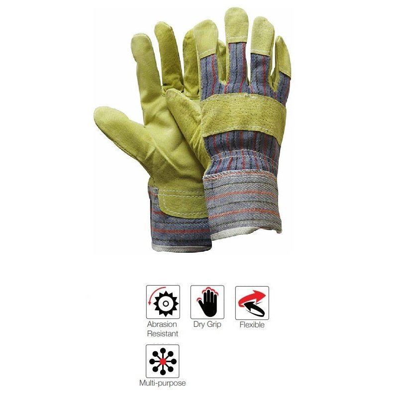 2.5'' cuff Candy stripe pig skin leather gloves