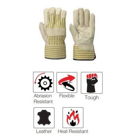 Rigger candy stripe 2.5'' cuff cow grain leather gloves