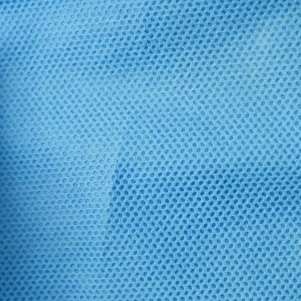 Disposable blue 35gsm SPP poly non-woven zip + hood coverall