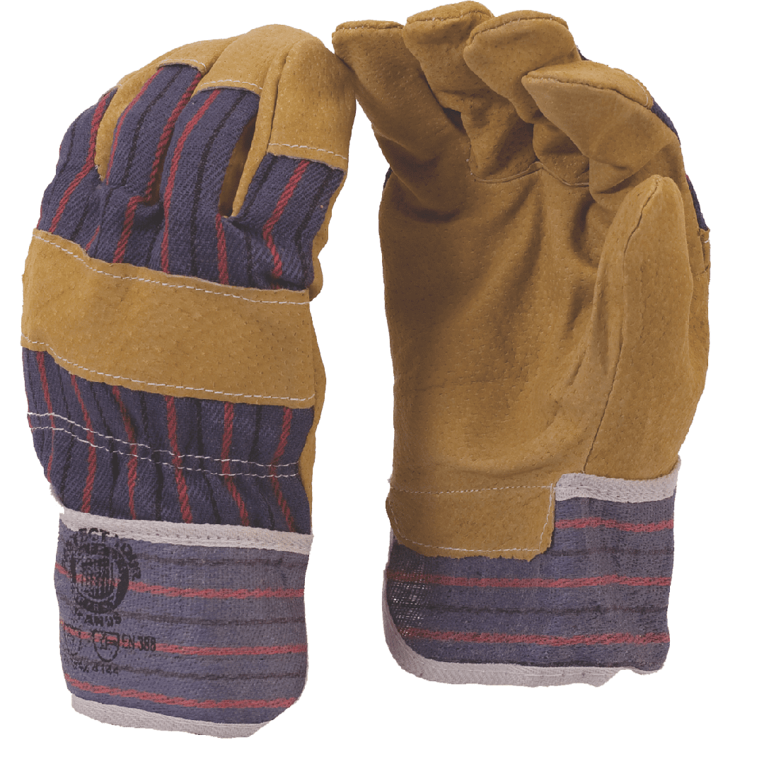 2.5'' cuff Candy stripe pig skin leather gloves