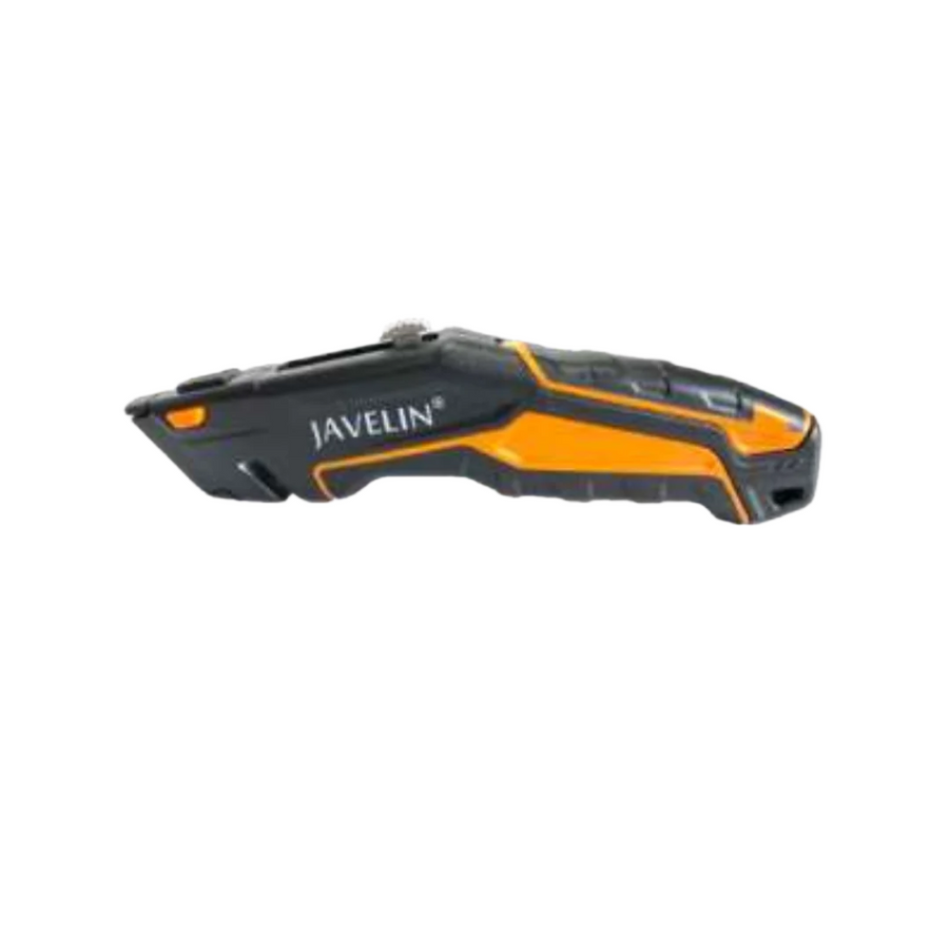 Heavy duty auto retractable utility knife + soft grip comfort