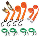 8pce Assorted ratchet tie downs set