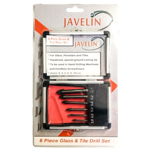 6pce 3.0mm 10mm Glass + tile carbide tip drill bits