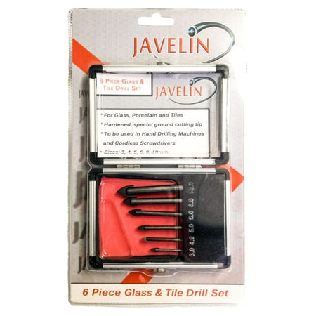 6pce 3.0mm 10mm Glass + tile carbide tip drill bits