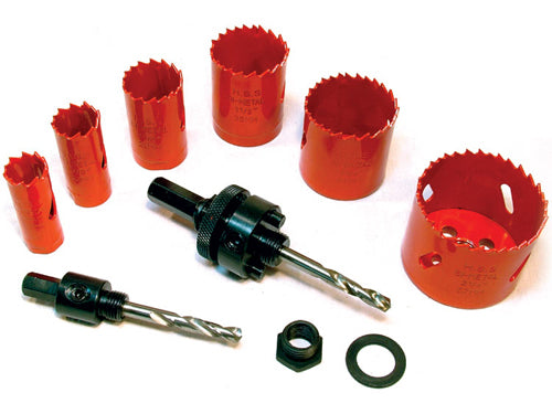 9pce 20mm 64mm Electricians HSS Steel hole saw set