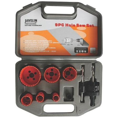 9pce 19mm 57mm Plumbers HSS Steel hole saw set