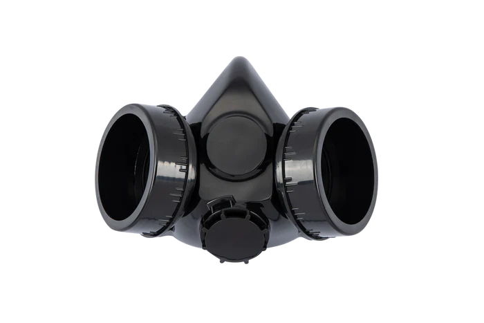 Double cartridge respirator half mask