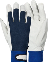 50mm 2.5'' Drivers cotton back + elastic Velcro close pig skin leather multi-purpose gloves