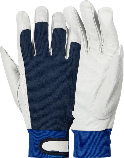 50mm 2.5'' Drivers cotton back + elastic Velcro close pig skin leather multi-purpose gloves