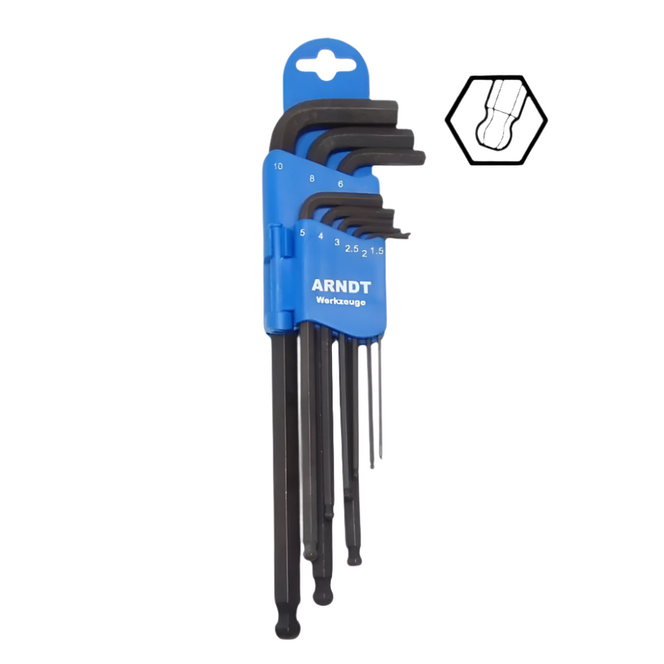 1.5mm 10mm Ball point hexagon key L wrench set