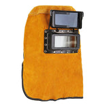 Monkey face leather welding hood + goggles
