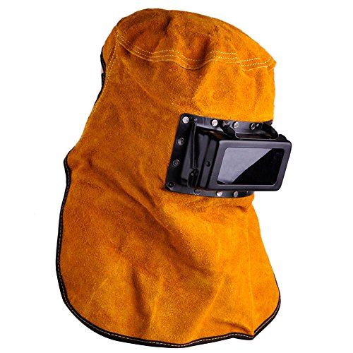 Monkey face leather welding hood + goggles