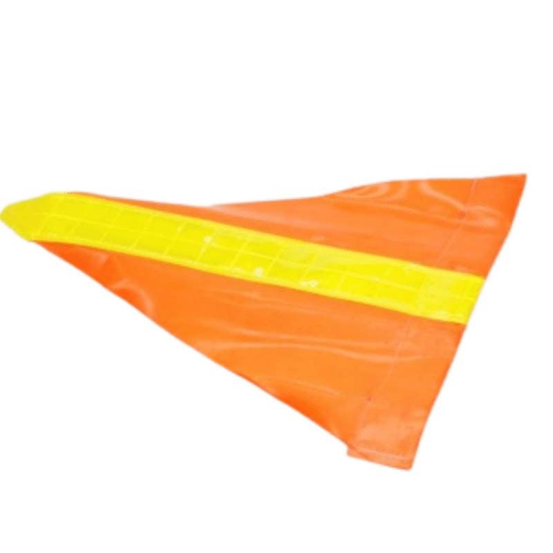 Reflective orange vehicle buggy whip flag