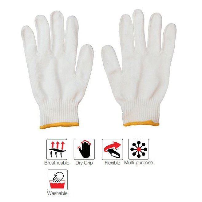 2.5'' Knit wrist cuff lint free nylon cotton gloves