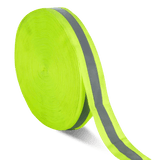 50mm x 20mm x 100m reflective lime & silver tape