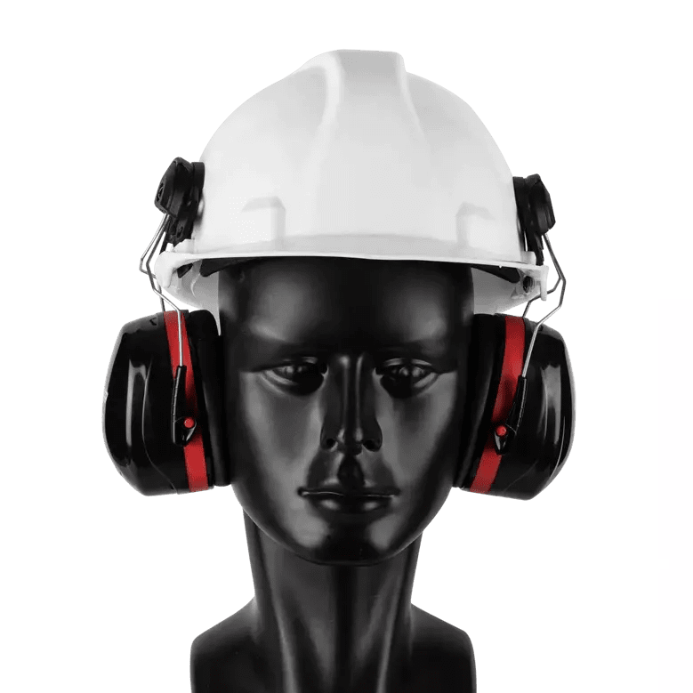 30db Black defender hard hat cap ear muffs