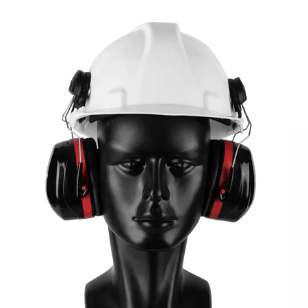 30db Black defender hard hat cap ear muffs