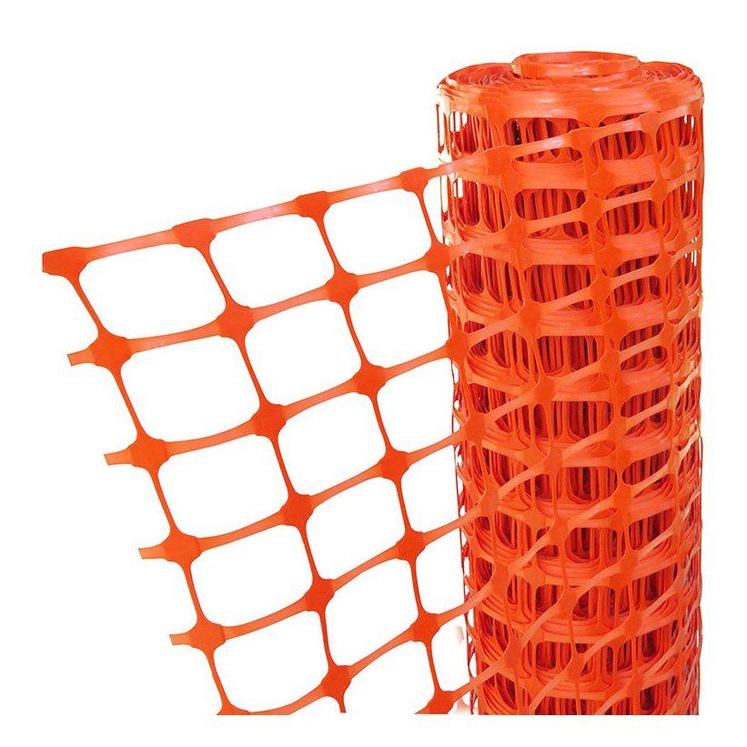 50m Hi-vis PE Orange barrier safety nets | Online industrial S.A