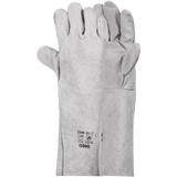 8'' Double palm inlined chrome leather gloves