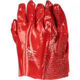 11'' Open cuff rough terry palm red PVC gloves Abrasion-Lv4