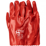11'' Open cuff red PVC gloves Abrasion-Lv4