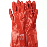 14'' Open cuff red PVC gloves Abrasion-Lv4