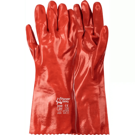 14'' Open cuff red PVC gloves Abrasion-Lv4