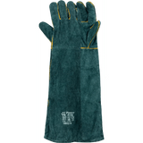 16'' Cuff green lined leather welding gloves