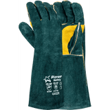 Premium 8'' Cuff reinforced green lined leather welding gloves Burn-Lv4