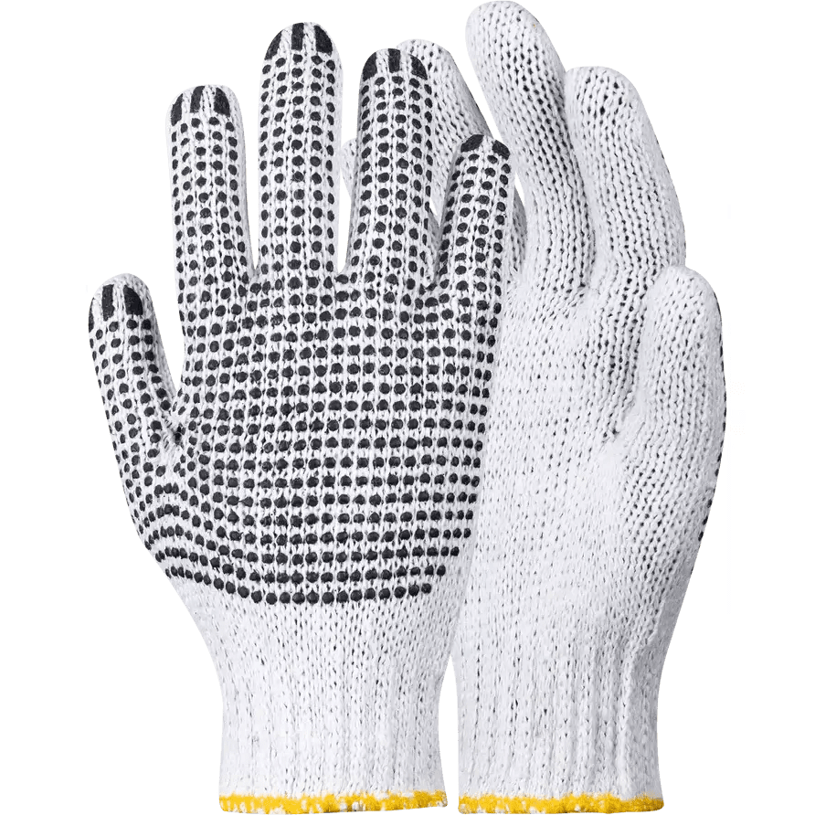2.5'' Knit wrist cuff single sided PVC polka dot cotton gloves