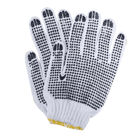 2.5'' Knit wrist cuff double sided PVC polka dot cotton gloves
