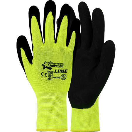 Flex Lime micro foam latex palm polyester gloves Abrasion-Lv4