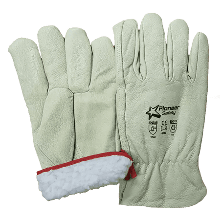 Premium 2.5'' cuff fleece lined pig skin leather tig winter gloves Abrasion-Lv4