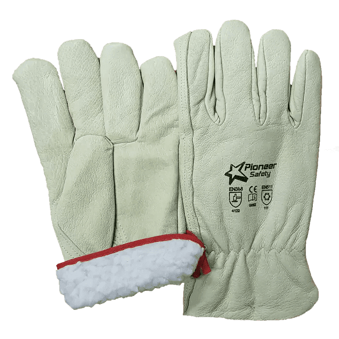 Premium 2.5'' cuff fleece lined pig skin leather tig winter gloves Abrasion-Lv4