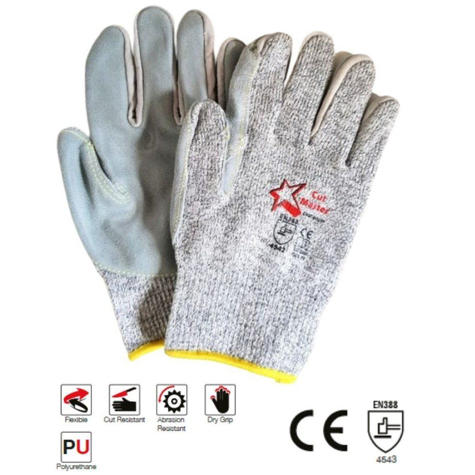 Cut master Puralite PU HPPE glass fibre nylon cut-resistant gloves Cut-Lv5