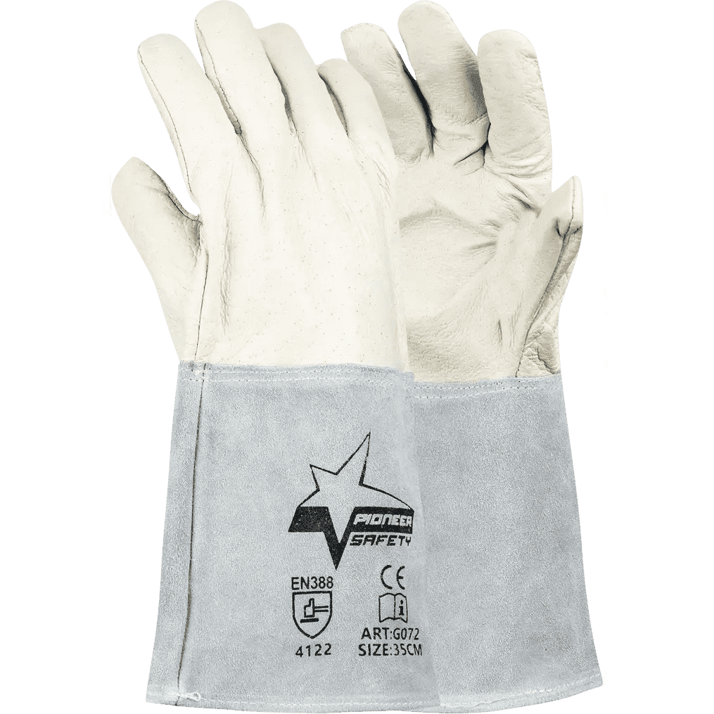 14'' Extended cuff pig skin leather tig welding gloves Abrasion-Lv4