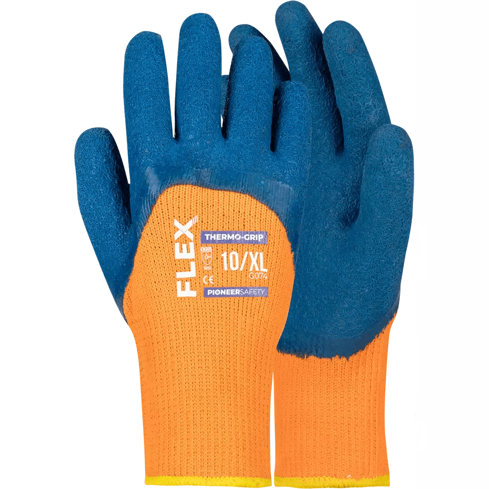 Flex Thermo-grip latex terry loop cloth freezer gloves Abrasion-Lv4