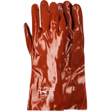 Heavy duty 14'' Open cuff brown PVC gloves Abrasion-Lv4