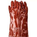 Heavy duty 16'' Open cuff brown PVC gloves Abrasion-Lv4