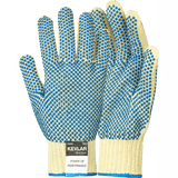 Cut resistant 2.5'' Knit wrist cuff double sided PVC polka dot Kevlar cotton gloves