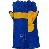 8'' Cuff double reinforced Kevlar stitch blue lined leather welding gloves