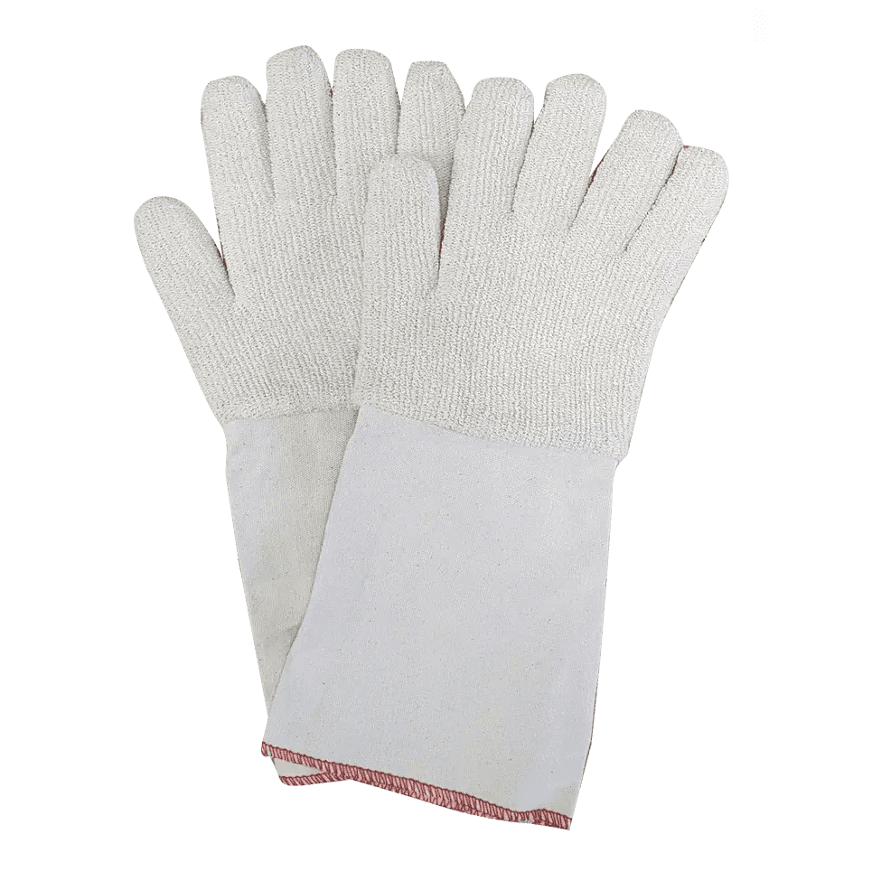 16'' Canvas cuff double layer towelling cotton gloves