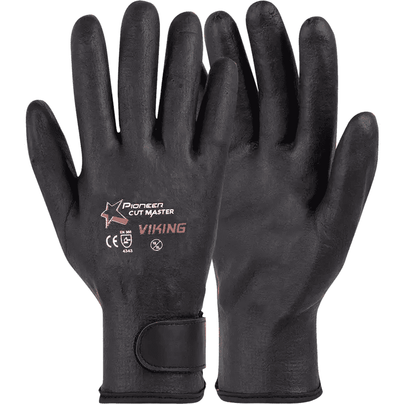 Cut master Viking nitrile HPPE polyester spandex Velcro cuff cut-resistant glovesCut-Lv3