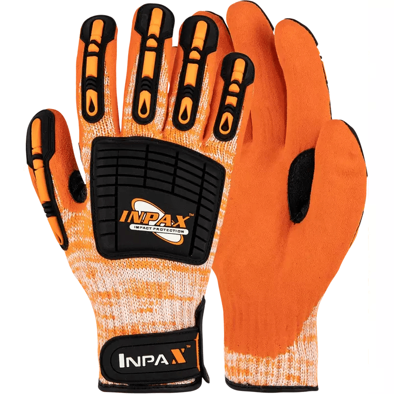 Maxmac Inpax sandy nitrile impact pads aramid cotton cut-resistant gloves Cut-Lv5
