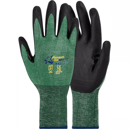 Cut master Maxi-fit foamed nitrile palm HPPE nylon spandex cut-resistant gloves Cut-Lv3